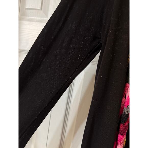 Double Zero Boutique Black Women's Size Large Multicolor Crochet Trim - Picture 5 of 5